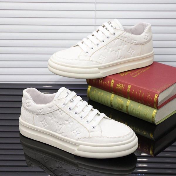 

2020l high-end limited edition leather letter low-lace up casual sneakers, stylish wild outdoor flat shoes, size: 38-45, Black