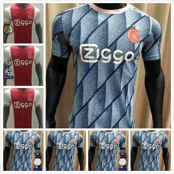 

20 21 player version ajax soccer jersey promes ajax home away amsterdam van de beek neres 2020 2021 tadic football shirt men uniforms, Black;yellow