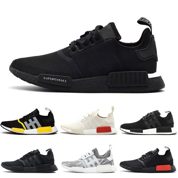 

r1 mens women designer shoes triple black white solar red og oreo release runners women sports trainers