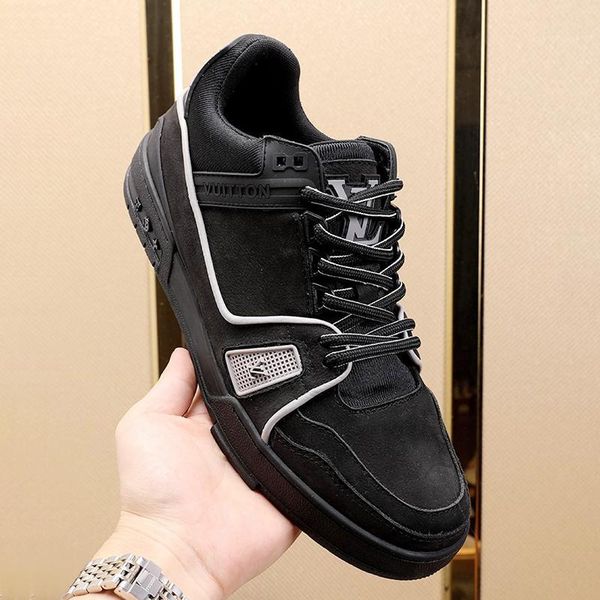 

luxury men sneakers shoes fashion with origin box scarpe da uomo footwears trainer sneaker men shoes fashion type zapatos hombre, Black