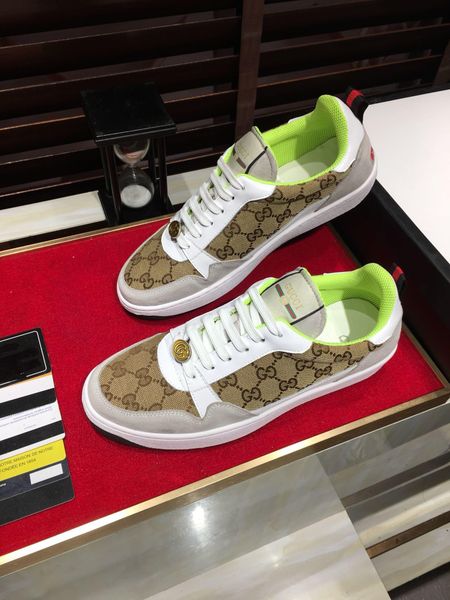 

2020v new genuine leather men's sports shoes large size fashion wild lace-up sneakers low-comfortable breathable tide shoes, size, Black