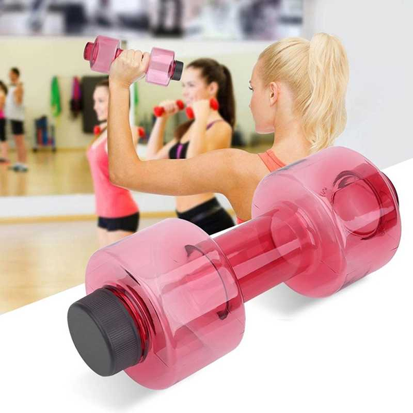 

dumbbells 3 colors 550ml sport water bottle body building dumbbell fitness gym shaker shape drinking jug cup plastic