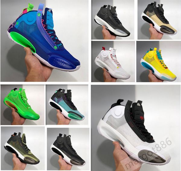 

2020 new arrival jumpman 34 blue o snow leopard 34 men basketball shoes xxxiv blue void bred 34 eclipse trainers sports sneaker