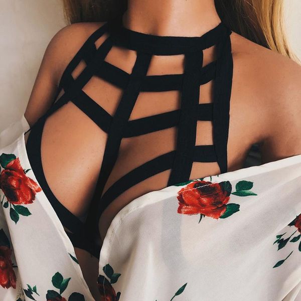 

женщины бюстгальтер бельё эротических бинты бюстгальтер push up u bras дамы выдалбливают экзотический bralette backless белье проложенной d3, Red;black