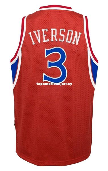 

sewn allen iverson #3 jersey soul red mens vest size xs-6xl stitched basketball jerseys ncaa, Gray