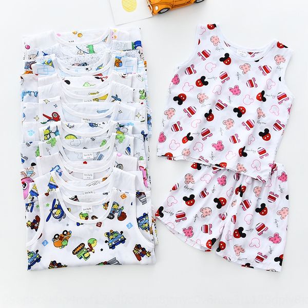

vpzyj cotton pajamas children boys and girls baby children artificial cotton summer casual air-conditioning clothing vest shorts suit pants