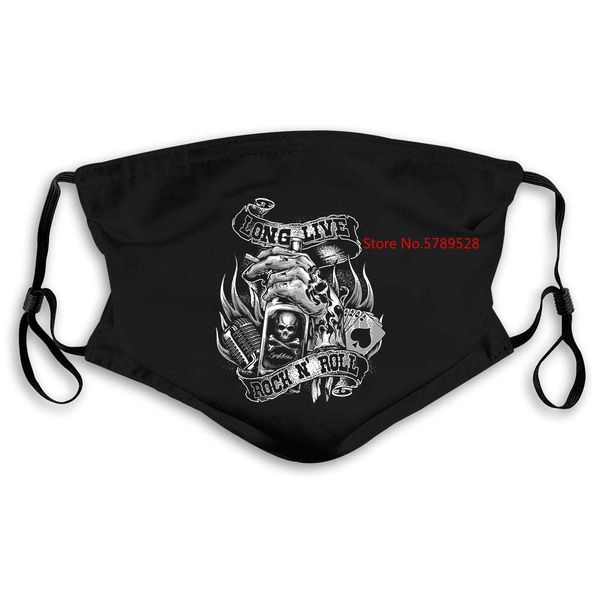 

long live rock n roll rockabilly rod cash king biker rocker tattoos mask women kids pm25 dksup