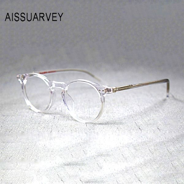 

acetate transparent glasses frames for women men handmade optical round eyeglasses frame vintage prescription clear designer, Black