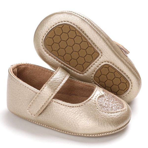 

мода детская обувь формы сердца принцессы baby girl обувь хлопок pu leather новорожденные первые ходоки малыш для девочек