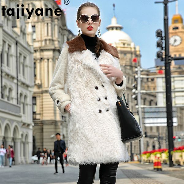 

natural real fur coat wool jacket winter coat women clothes 2020 korean vintage double-faced fur zt4018, Black