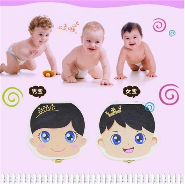 

2020 мультфильм печати вуд зуб box дети сохранить молочные зубы деревянные organizer ящиков для хранения английского испанского letter box з