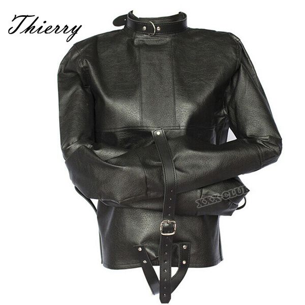 

thierry long game sm bondage products cx200718 sleeves, jacket straitjacket for fetish restraint pu toys with couple leather hsxm