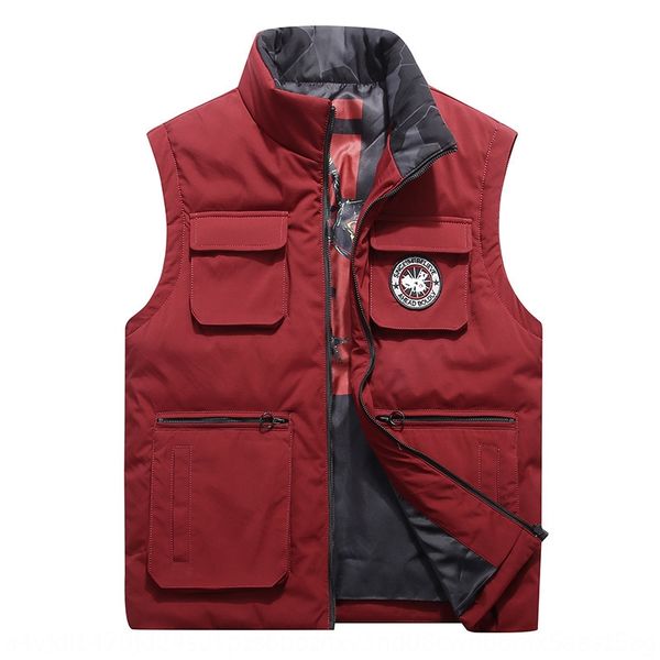 

men's autumn warm and winter new loose large size waistcoat casual cotton warm vest men's vest jacket 9805, Black;white