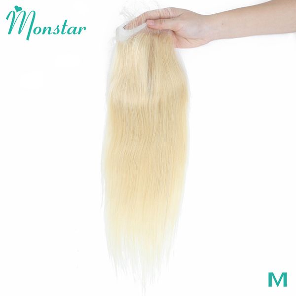 

monstar 613 blonde 4x4 lace closure peruvian remy straight human hair 8 - 24 inch blonde 613 part closure with baby hair, Black;brown