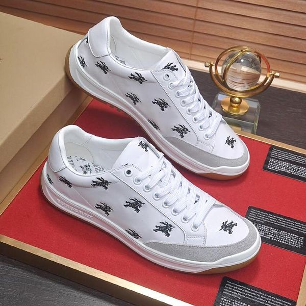 

sports shoes mens luxury sneakers outdoor low heel lace up perforated logo leather tennis sneakers zapatos de hombre men shoes m #28 hot