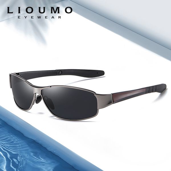 

lioumo unique oval design sunglasses men polarized vintage glasses male safe driving eyewear anti-glare goggle lunette de soleil, White;black