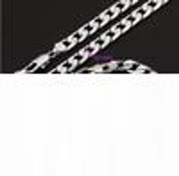 

170s)platinum gold filled men necklace and bracelet set 600*12 mm and 220*12 mm, Silver