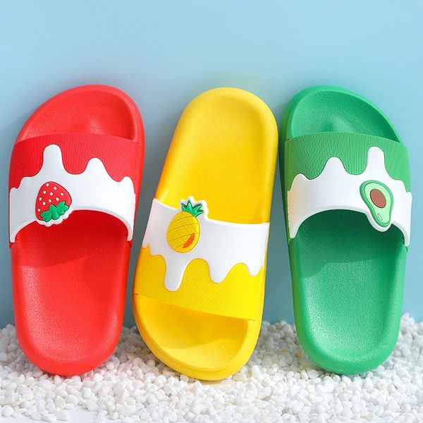 

2020 indoor home cute cartoon fruit parent-child for boys and children slippers fruit slippers for children girls, Black;grey