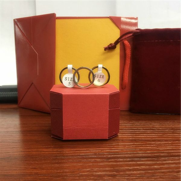 

розовое золото титан стал любовью кольца с мешком женщина ювелирных изделия кольца мужского свадебный promise кольцо для женских женщин пода, Silver