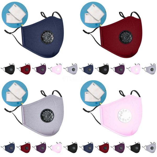 

breathing valve mask anti dust face masks pm2.5 anti haze mouth er dustproof protective earhook masks cycling designer printed mask gga3 #56, Black