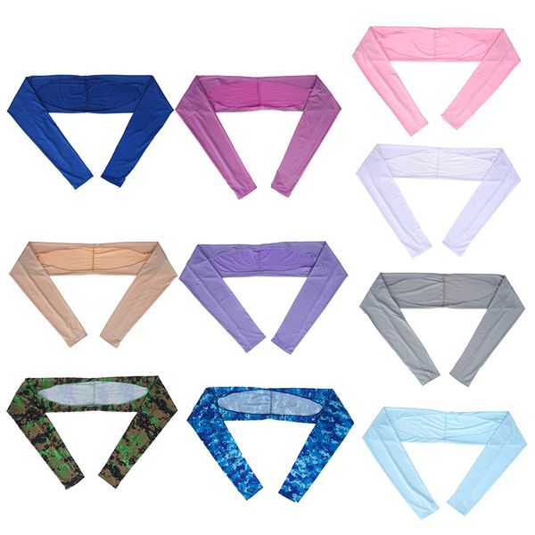 

arm sleeve для защиты от солнца грелка рукоятки камуфляж печати половина finger гольф велоспорт длинные перчатки бег рукава, Black;gray