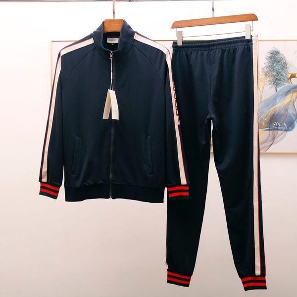 

2020 g mens дизайнер костюм красный черный моды роскошные мужские потеть подходит осень мужчин дизайнер одежды (куртки + брюки, Black