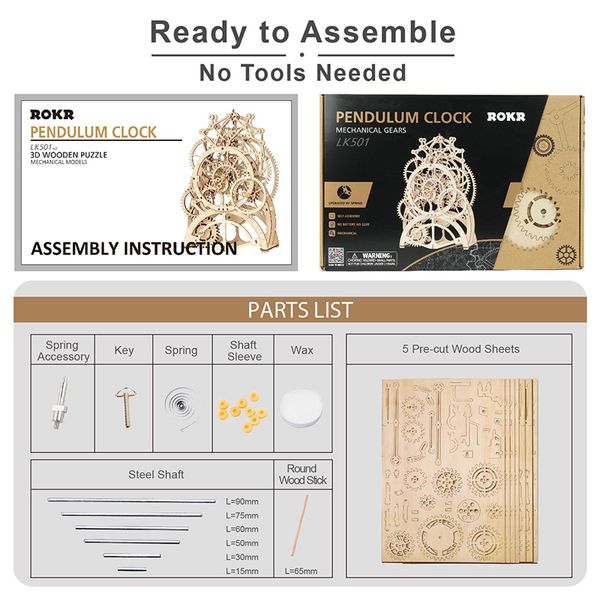 

robotime diy 3d wooden puzzle model assembly mechanical gear drive toys gift for children teens y200414