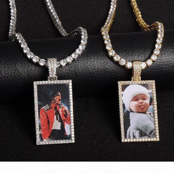 

a ustom p geometric medallions necklace &pendant with tennis chain gold silver color cubic zircon men 's hip hop jewellery