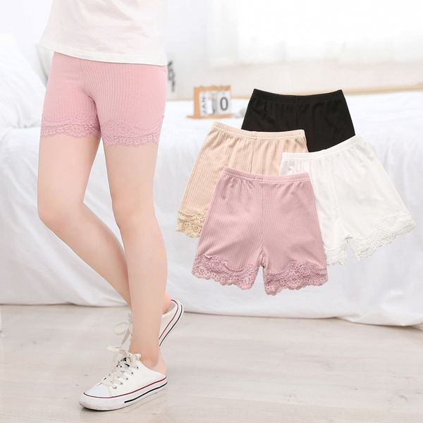 

girls tight pantssafety pants safety pantsanti-exposure thin children's leggings shorts baby lace three-point pants boxer underwear, Blue