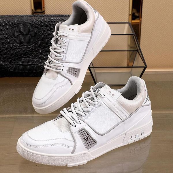 

luxury men casual shoes trainers chaussures pour hommes fashion men shoes casual luxury design lace -up trainer sneaker flats drop shipp, Black
