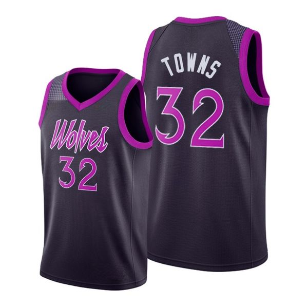 

minnesota timberwolves karl-anthony towns men city basketball jersey, Black