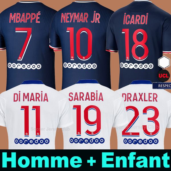 

20 21 maillot de foot mbappe soccer jersey 2020 2021 icardi neymar shirt jr men + kids kits sets homme enfant 50th maillots de football, Black;yellow