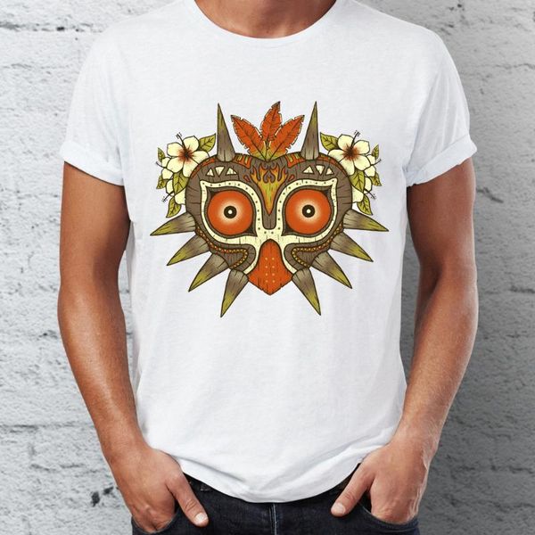 

fashion men's t-shirt tribal majora's mask legend of zelda gaming awesome tshirt tees harajuku streetwear, White;black