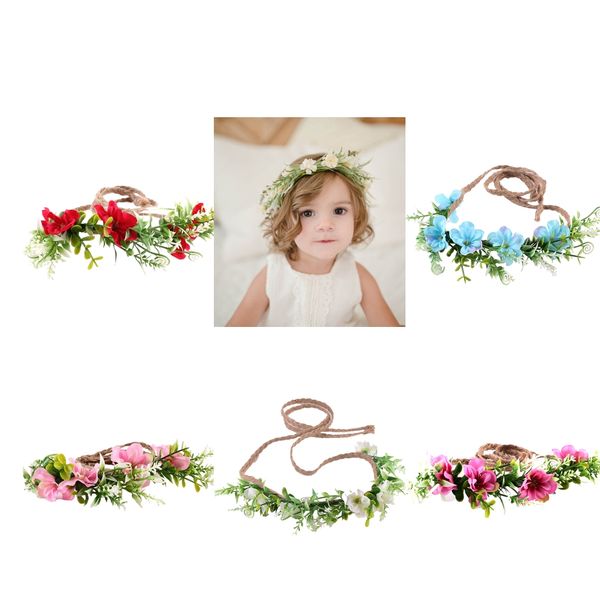 

girls kids flower crown vine garland wedding bridal hair hoop, Slivery;white