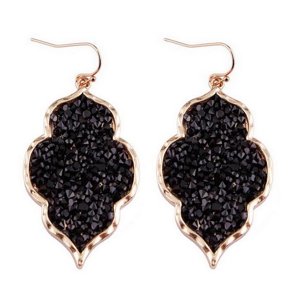 

zwpon 2020 morocco pave mixture crystal resin black heart earrings for women fashion statement gold earrings jewelry wholesale, Silver