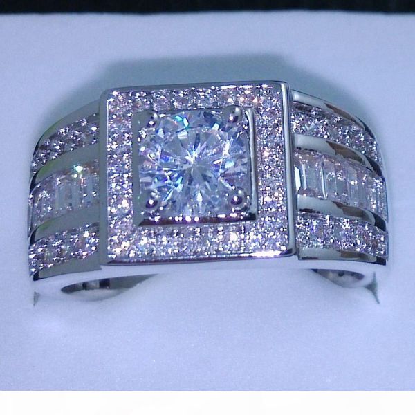 

011 celebrity design rhythmic harmony men 10kt white gold filled z simulated diamond wedding ring sz 7-13 ing, Silver