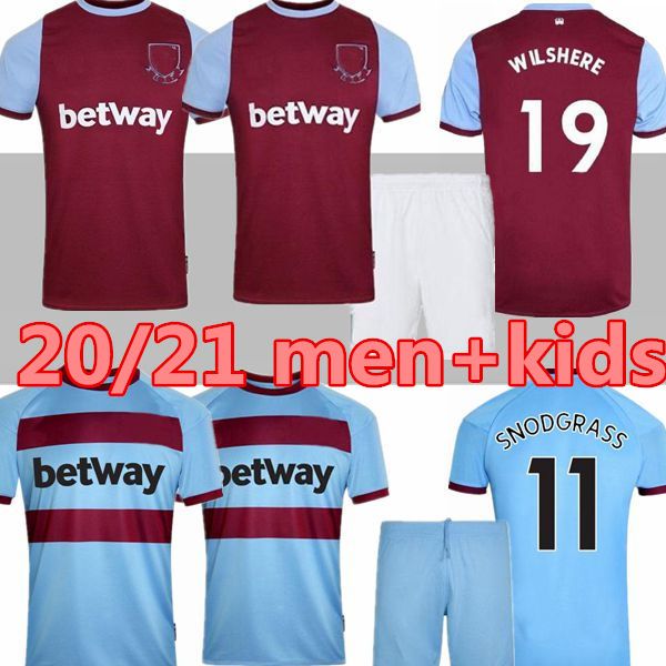 

20 21 west soccer jerseys 125th anniversary ham 2020 2021 united noble haller anderson lanzini antonio home away men kids kit football shirt, Black;yellow