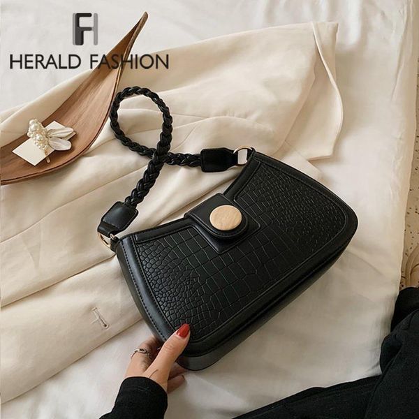

retro stone pattern baguette shape bag women fashion pu leather armpit bag french shoulder luxury design handbag lady purse