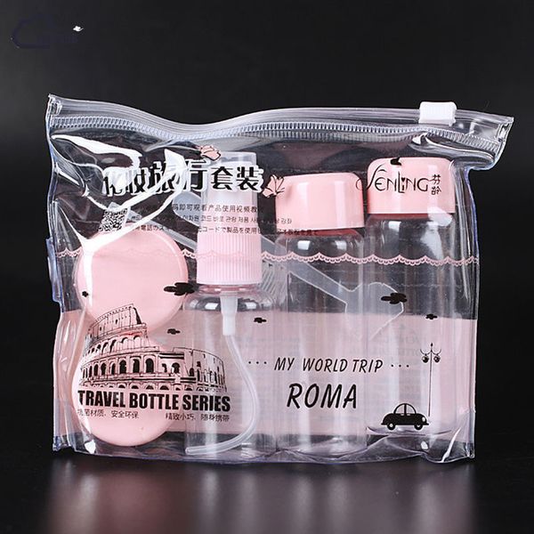 

cosmetic bags iskybob lovely mini 7pcs travel set plastic transparent makeup perfume container bottle drop shipping