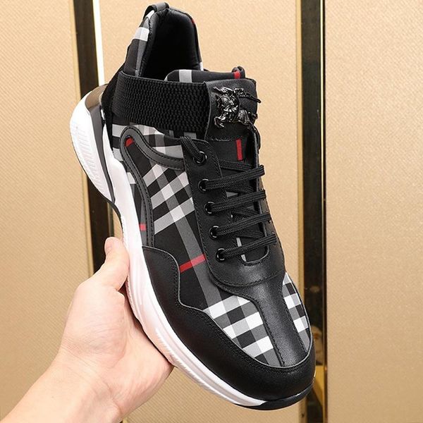

new comfortable men shoes new arrival fashion vintage designer footwears chunky sneakers lace -up plus size sports men shoes scarpe da uomo, Black