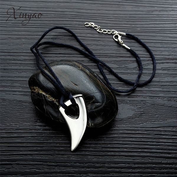 

titanium black charm cord for steel tooth necklace gift wolf pendant men's fashionable western style in-kind shooting, Silver