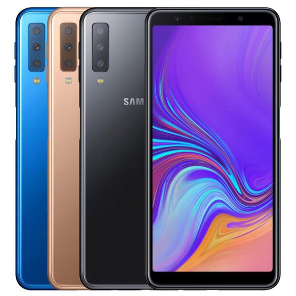 

original refurbished samsung galaxy a7 2018 a750f dual sim 6.0 inch octa core 4gb ram 64gb rom 24mp unlocked 4g lte android phone dhl 5pcs