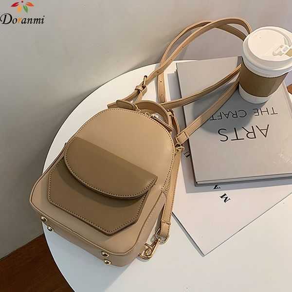 

doranmi solid small backpack women's schoolbags 2020 fashion back shoulder bag female rucksack book bags classic mochila bg781