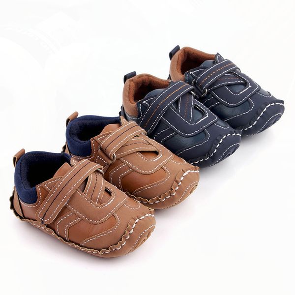 

0-18 months baby pu soft sole leather shoes newborn boy baby girls shoes infant toddler boy shoe, Black;grey