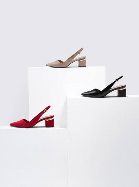 

women's middle-heeled shoes sandals, Black