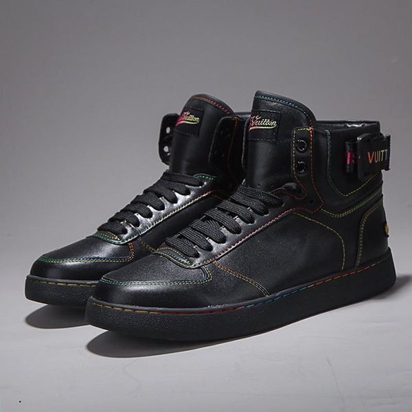 

drop ship rivoli sneaker boots mens shoes comfortable vintage footwears lace -up plus size men boots scarpe sportive da uomo, Black