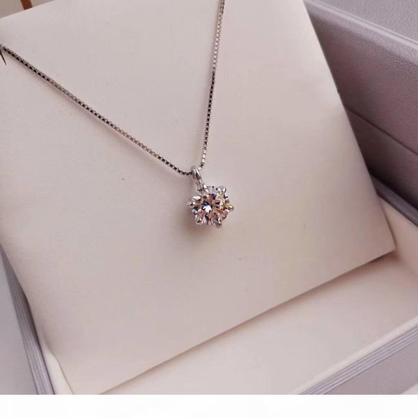 

роскошное качество s925 чистое серебро кулон с 1.5ct или 2сг ожерелье для женщин ожерелье мода модные ювелирные изделия подарок ps6086, Silver