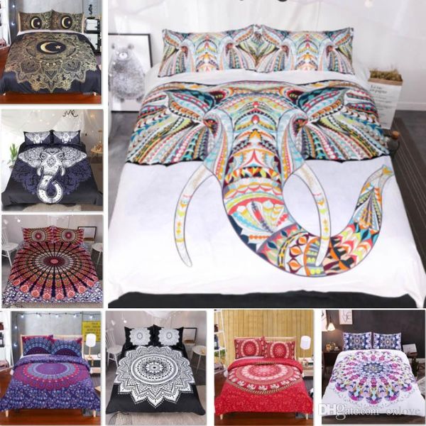 

19 designs bedding sets for duvet cover pillow case cover 3pcs/set elephant mandala bohemian quilt cover supplies decorative gift xd21613