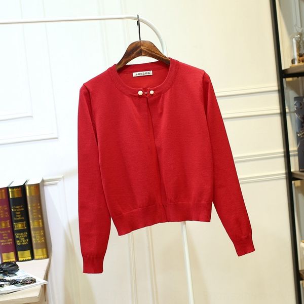 

хлопок 16 весны нового кардигана жемчуг пряжки пальто pearl пряжки корейского тонкого свитера с длинным рукавом вязаного кардигана женского, White