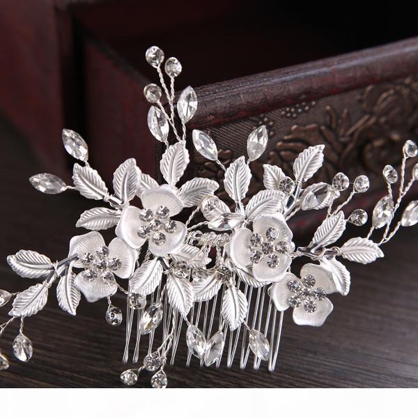 

e bridal rhinestone rose gold silver flower hair combs wedding party pageant bridesmaid bride headpiece hair jewelry accessories s918, Slivery;golden